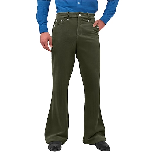 Herren Anzughose Cordhose Schlaghosen Hose Tasche Elastischer Bund Einfach Komfort Atmungsaktiv Volle Länge Party Geschäft Täglich Mode Streetwear Schwarz Weiß Unelastisch Image