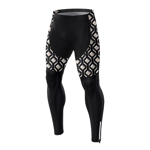 Herren Grafik Geometrisch Fahrradhosen Fahhrad Strumpfhosen Unterteile Schmale Passform Sport UV-beständig 3D-Polster Schnelltrocknend Reflektierende Streifen Schwarz Bekleidung Fahrradbekleidung