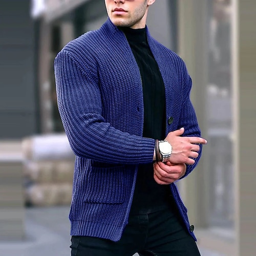 Herren Pullover Kleid Pullover Strickjacke Strickpullover Gerippt Stricken Normale Oberteile Gestrickt Gerippt Einfach Kragenlos Mode Schals Lässig Alltagskleidung Bekleidung Herbst Winter Wei