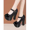 15 cm Plus Größe 34-43 Elegante Dicke Unterseite Chunky Plateauschuhe Frühling 2025 Damen Super Block High Heels Schuhe für Modell Party