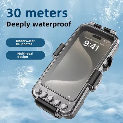 For iPhone 16 15 14 13 12 Pro Max 11 XR XS Max Samsung Galaxy S24 S23 S22 Ultra Note 20 Bluetooth 30 Meter Deep Waterproof Case