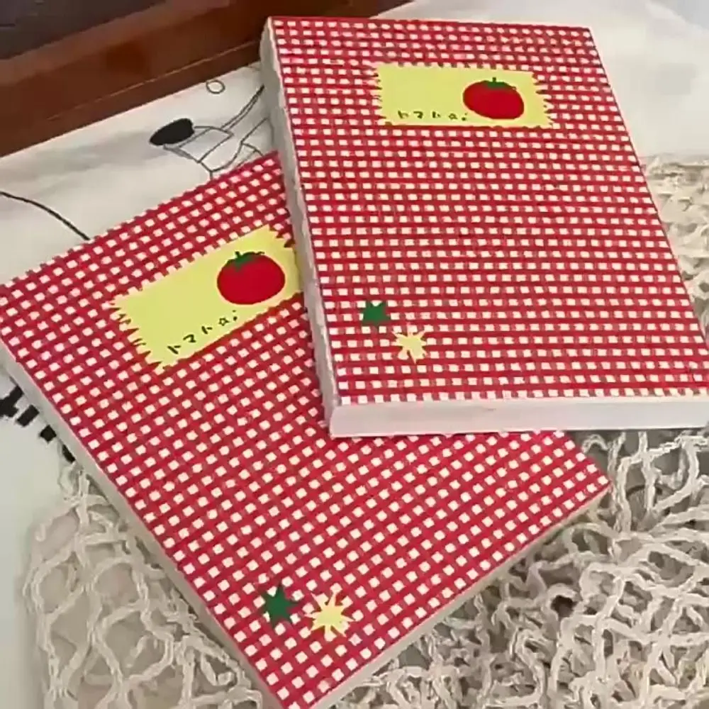 Neues Tomaten-Notizbuch, dick, mit 78–96 Seiten, Notizblöcken, leeres Tagebuch zum Schreiben, Zeichnen, Skizzieren, Journaling, Mindmap Image