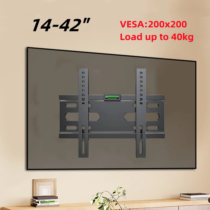 LED-LCD-TV-Wandhalterung, neigbar, verstellbar, verstärkt TV-Unterstützung für 14 bis 42 Zoll Tragkraft bis zu 40 kg VESA 200 x 200 Image
