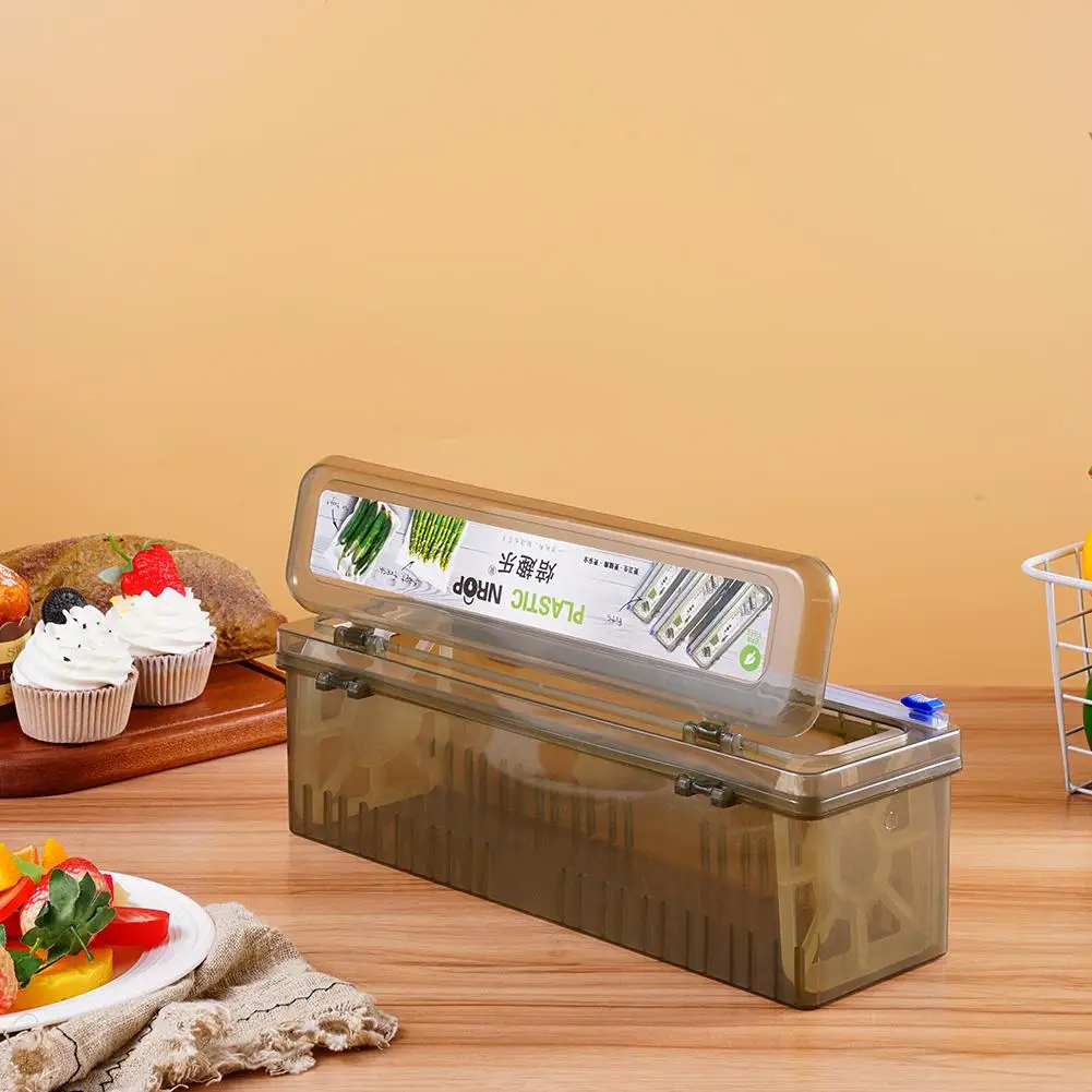 Kunststoff Wrap Dispenser Frischhaltefolie Cutter Küche Lebensmittel Wrap Cutter Dispenser Organizer Küche Gadgets Werkzeug Zubehör