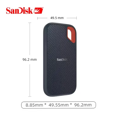100 % Original SanDisk SSD-Laufwerk USB 3.2 USB-C Externe HD 1 TB 2 TB externe Festplatte Tragbare Solid-State-Disk für Laptop Typ-C