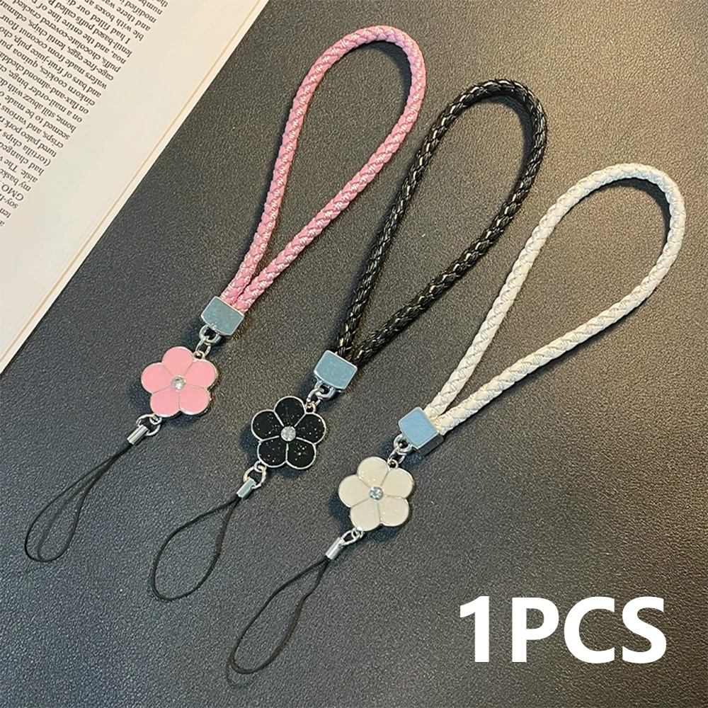 Einfarbiges Telefon-Handgelenkband, buntes kleines Blumen-Handy-Lanyard für USB-ID-Karte, Schlüsselanhänger, universelles Telefon-Zubehör Image