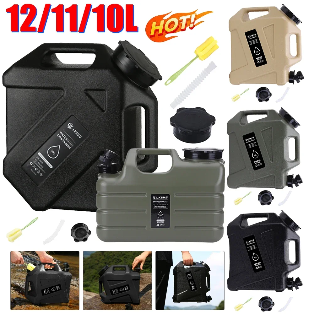 11L 12L 10L Auto Wassereimer Tragbarer Camping Wasserkrug Kein Auslaufen Wasserspeichertank für Outdoor-Reisen Fahren Picknick Angeln Image