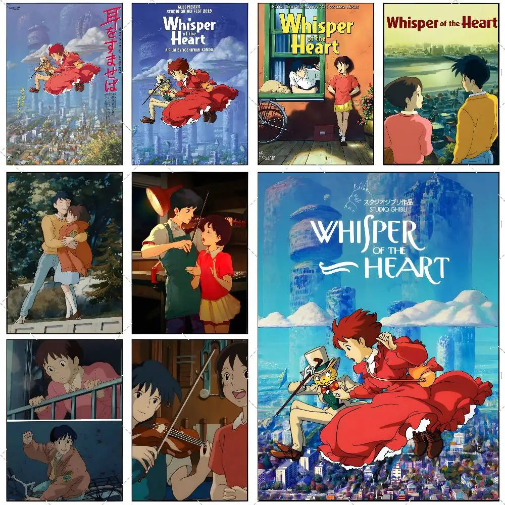 W-Whisper Of The Heart Poster Hochauflösender Kunstaufkleber Selbstklebende, wasserfeste Heimdekoration Image