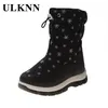 ULKNN Schnee Stiefel Für Kinder Winter Mädchen Baumwolle gefütterte Weichen Boden Schuhe Warme Outdoor Casual Schuhe Jungen Nicht-slip Boote
