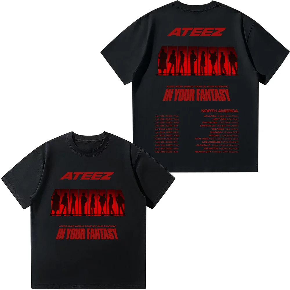 Ateez 2025 World Tour in Fantasy T-Shirt ATEEZ in Treasure Shirt Damen Baumwolle Sommer Neue T-Shirts Unisex Hochwertige weiche T-Shirts Image