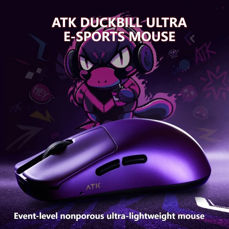 Atk Gear Duckbill Ultra E-Sports Gaming Dual Mode Wireless Mouse Paw3950 Ultra Sensor Kein Loch Leichte Peripheriegeräte Maus Geschenk Image