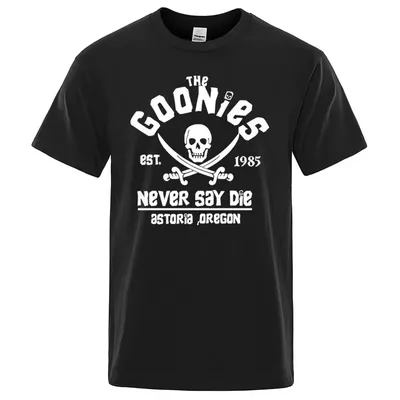 New in Top & Tees Tee Shirt Homme TShirt Men Mens Clothing T Shirt Homme Oregon Pirate Flag Never Say Die Astoria Mens T Shirt