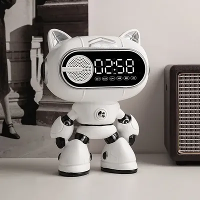Led Nixie Table Clocks Charging Model Bluetooth Night Radio Art Alarm Clocks Cat Luxury Digital Clock Desktop Clock Decoration