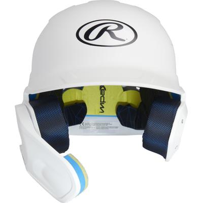 Rawlings Mach Matte Senior Baseball Batting Helmet with Adjustable Face Guard White
