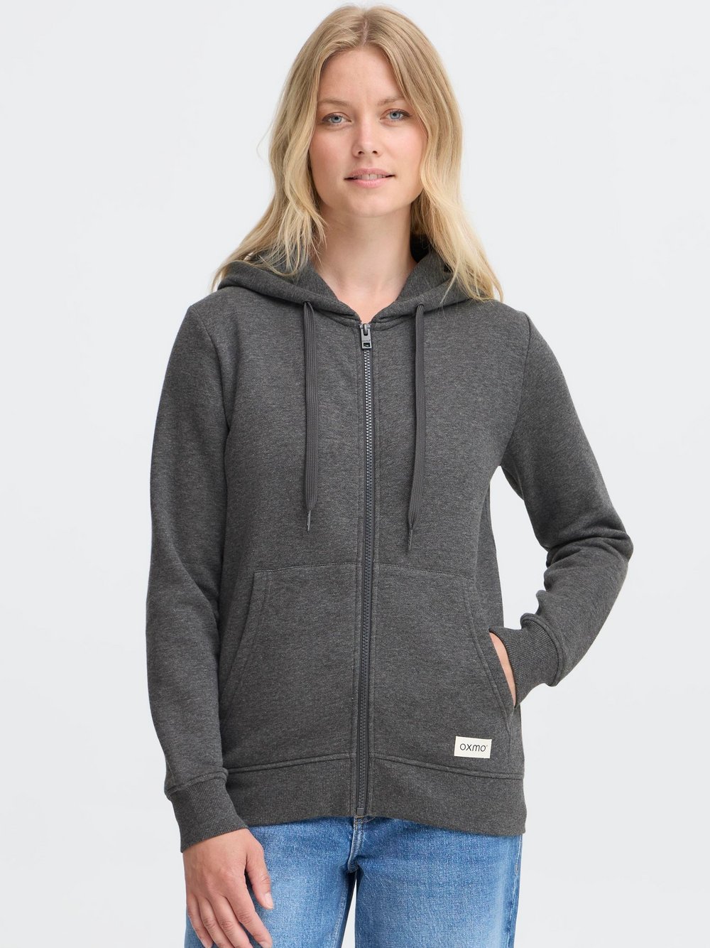 OXMO Kapuzenfleecejacke Damen grau, S Image