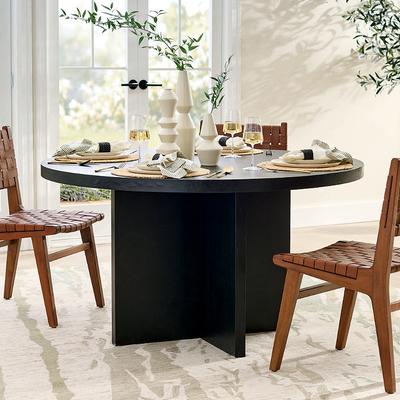 Sabino Round Dining Table, 54" - Black Walnut - Grandin Road