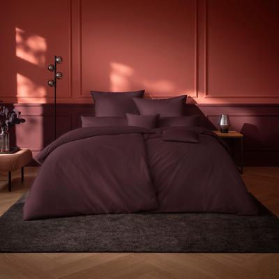 Bettwäsche ESTELLA "Valetta", rot (vino), B/L: 155cm x 220cm, , Mako-Satin, B/L: 80cm x 80cm, Mako-Satin, Obermaterial: 100% Baumwolle, Bettwäsche Image