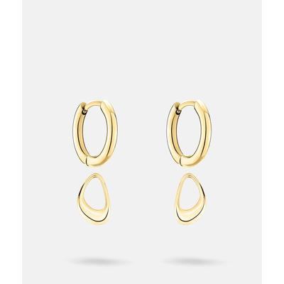 Paar Creolen LIEBESKIND BERLIN "Schmuck Geschenk Edelstahl Ohrringe The Organic", gold (gelbgoldfarben), Ohrringe, Damen, Edelstahl, Einhänger abnehmbar Image