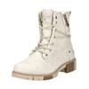 Schnürstiefelette MUSTANG SHOES "Mustang Shoes Stiefelette Lederimitat/Textil", Damen, Gr. 38, weiß (ivory), Lederimitat, Textil, casual, Schuhe