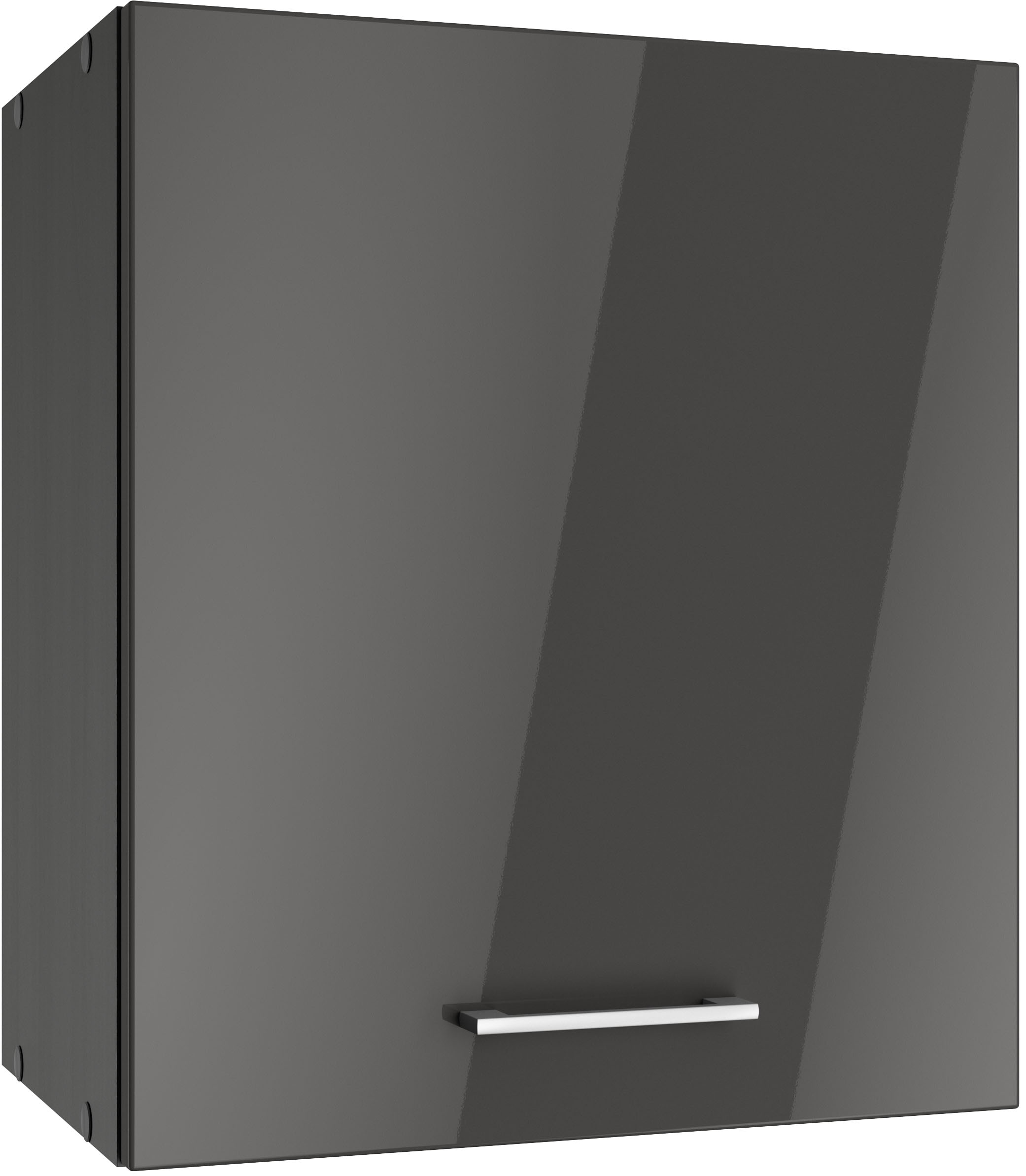 Hängeschrank KOCHSTATION "KS-Milan", grau (grau hochglanz), B:50cm H:57cm T:34cm, MDF, Schränke, Hängeschrank 50 cm, matte oder hochglänzende Fronten Image