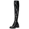 Overkneestiefel STEVE MADDEN "STEVE MADDEN Stiefel Lederimitat", Damen, Gr. 37, schwarz (schwarz lack), Lederimitat, casual, Schuhe