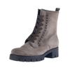 Schnürstiefelette GABOR "Gabor Stiefelette Veloursleder", Damen, Gr. 38,5, braun (grau, braun), Veloursleder, casual, Schuhe