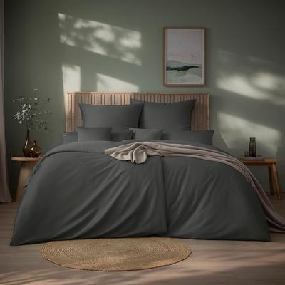 Bettwäsche ESTELLA "Valetta", grau, B/L: 200cm x 220cm, 2 St., Mako-Satin, B/L: 80cm x 80cm & 80cm x 80cm, Mako-Satin, Obermaterial: 100% Baumwolle, Bettwäsche Image