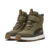 Stiefel PUMA "PUMA Evolve Stiefel Jugendliche", Kinder, Gr. 28, olive schwarz orange glo grün, Obermaterial: Textil, Synthetik; Futter: Textil; Innensohle: Textil; Laufsohle: Gummi, Schuhe