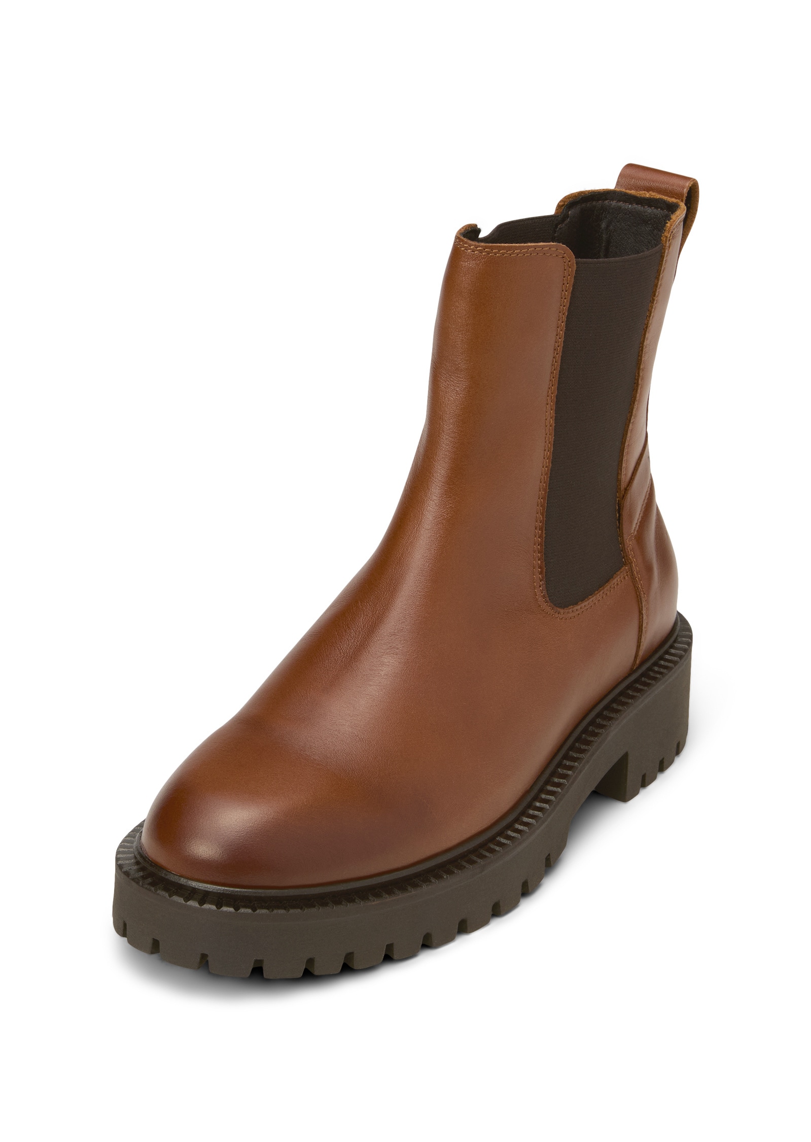 Chelseaboots MARC O'POLO "aus edlem Rindleder", Damen, Gr. 38, cognac, Obermaterial: 100% Leder (Rind), unifarben, Schuhe Chelseaboots, Topseller