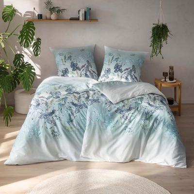 Bettwäsche ESTELLA "Soraia", blau (azur), B/L: 155cm x 220cm, , Satin (Bio-Baumwolle), B/L: 80cm x 80cm, Satin (Bio-Baumwolle), Obermaterial: 100% Baumwolle, Bettwäsche Image
