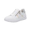 Sneaker RIEKER "Rieker Sneaker Glattleder", Damen, Gr. 37, weiß (weiß, silber), Glattleder, casual, Schuhe
