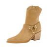 Bikerboots PAUL GREEN "Paul Green Stiefelette Veloursleder", Damen, Gr. 39, beige, Veloursleder, elegant, Schuhe