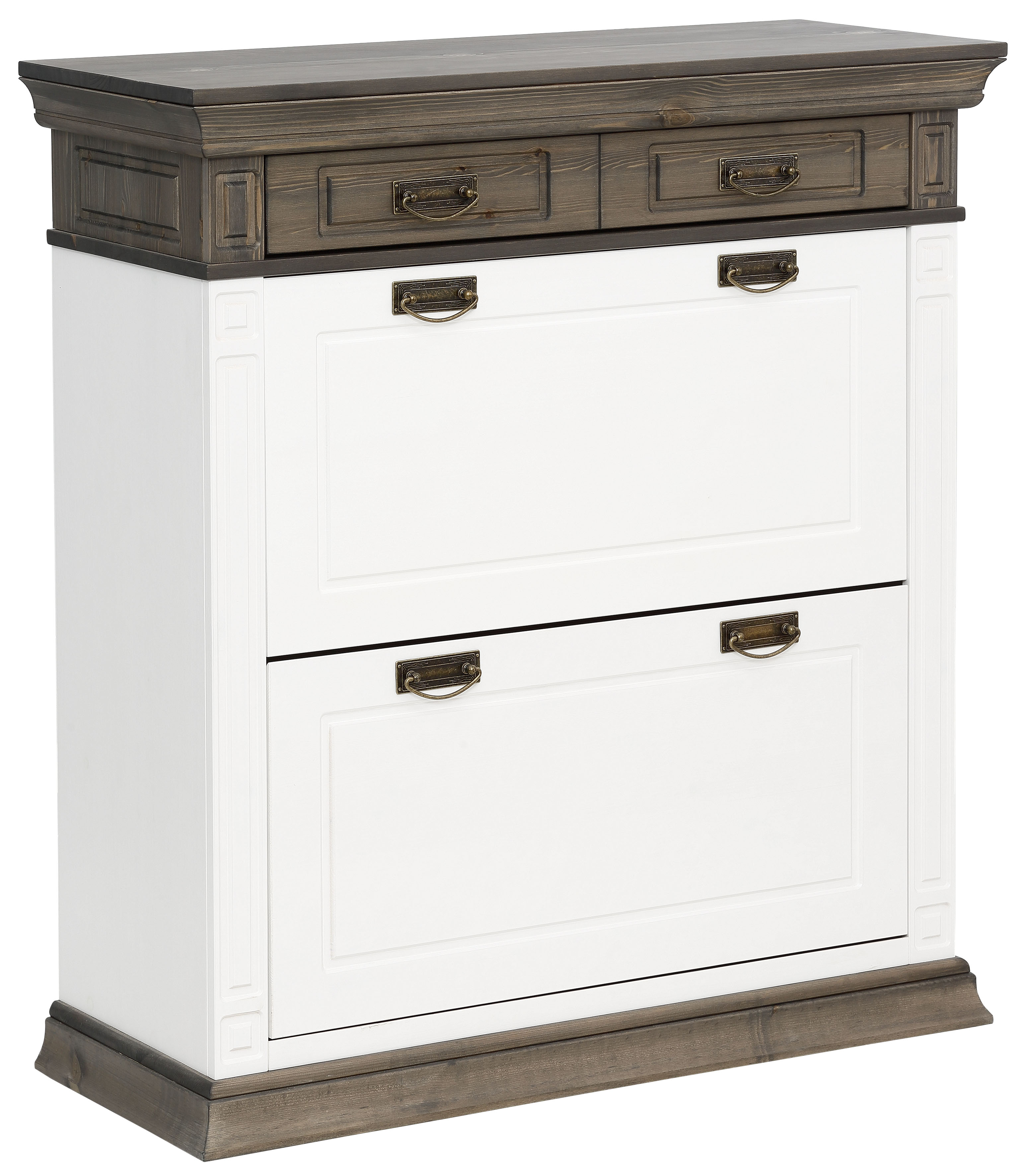 Schuhkommode OTTO HOME "Vinales", weiß (weiß, wengefarben), B:96cm H:105cm T:39cm, Sideboards, Schuhkommode, Breite 96 cm aus massiver Kiefer Image