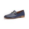 Slipper INUOVO "INUOVO Slipper Leder", Damen, Gr. 39, blau (navy), Leder, casual, Schuhe