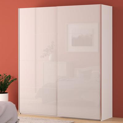 Schwebetürenschrank FORTE "Fittio, Made in Europe, 2 Schiebetüren, modernes Design", weiß, weiß glanz, B:200,1cm H:235cm T:61,2cm, Spanplatte, Schränke, Höhe 2,35 mtr, stehende Montage Image