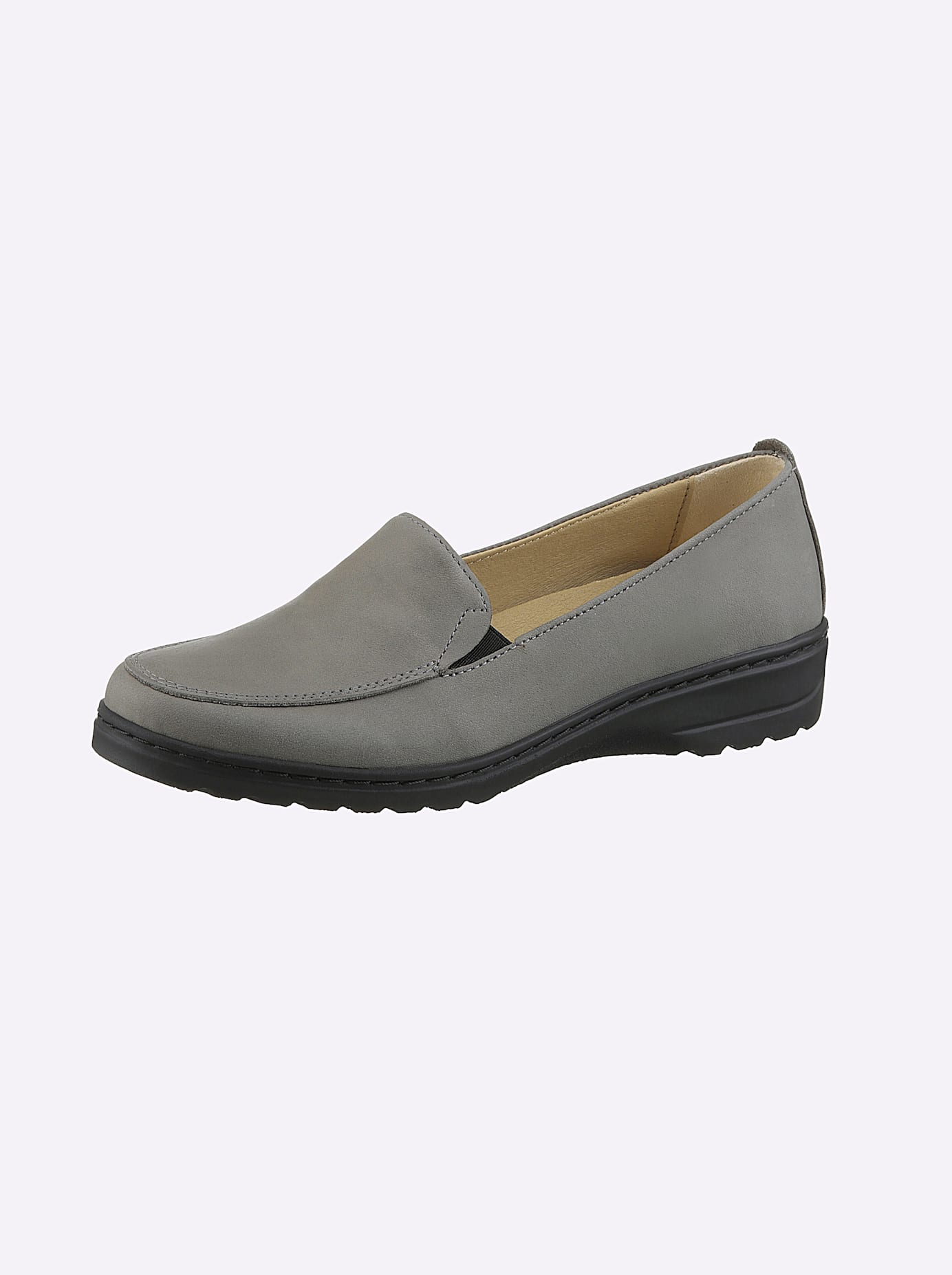 Slipper CASUAL LOOKS, Damen, Gr. 40, grau (hellgrau), Glattleder, Schuhe