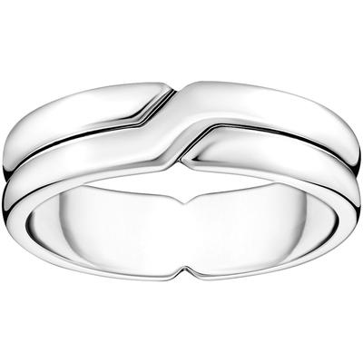 Fingerring THOMAS SABO "Gekreuztes Silberring-Duo, TR2492-001-21-60-68" Gr. 68, silber (silberfarben), Fingerringe, Damen, 68, Silber 925 (Sterlingsilber), 6mm Image