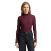 Rollkragenshirt TOM TAILOR, Damen, Gr. XS (34), rot (bordeaux rot), Web, Obermaterial: 48% Baumwolle, 48% Modal, 4% Elasthan, unifarben, casual, regular fit taillenbedeckt, ohne Ausschnitt, Langarm, Shirts, mit Rollkragen