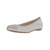 Ballerina GABOR "Gabor Ballerinas Nappaleder", Damen, Gr. 40, weiß (weiß, silber), Nappaleder, casual, Schuhe