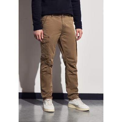 Cargohose STREET ONE MEN, Herren, Gr. 40, Länge 32, braun (sepia braun), Web, 97% Baumwolle, 3% Elasthan, unifarben, casual, regular fit lang, Hosen, aus Baumwolle mit Stretchanteil Image