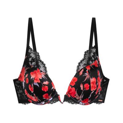 Bügel-BH DORINA "ANAHI-FLORAL", Damen, Gr. 95, Cup C, schwarz, Spitze, Satin, Mesh, Obermaterial: 58% Polyester, 35% Polyamid, 7% Elasthan, bedruckt, casual, BHs Image