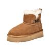 Plateaustiefelette MUSTANG SHOES "Mustang Shoes Stiefelette Veloursleder", Damen, Gr. 40, braun (cognac), Veloursleder, casual, Schuhe