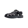 Sandale CLARKS "Clarks Sandalen Leder", Herren, Gr. 42, schwarz, Leder, casual, Schuhe