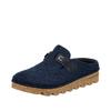 Clog RIEKER, Damen, Gr. 38, blau, Textil, casual, Schuhe, Sabot, Hausschuh, Casual-Clog, Plateausohle, zum Schlupfen