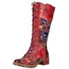 Schnürstiefel LAURA VITA "LAURA VITA Stiefel Leder/Textil", Damen, Gr. 36, rot, Leder, Textil, casual, Schuhe