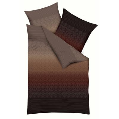 Bettwäsche KAEPPEL "Gradient", braun (mocca), B/L: 135cm x 200cm, , Mako-Satin, B/L: 80cm x 80cm, Mako-Satin, Obermaterial: 100% Baumwolle, Bettwäsche Image