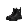Chelseaboots TOMMY JEANS "TJW CHELSEA LEATHER BOOT", Damen, Gr. 40, schwarz, Leder, modisch, Schuhe, Blockabsatz, Schlupfboots, Stiefelette mit typischer Logoflagge