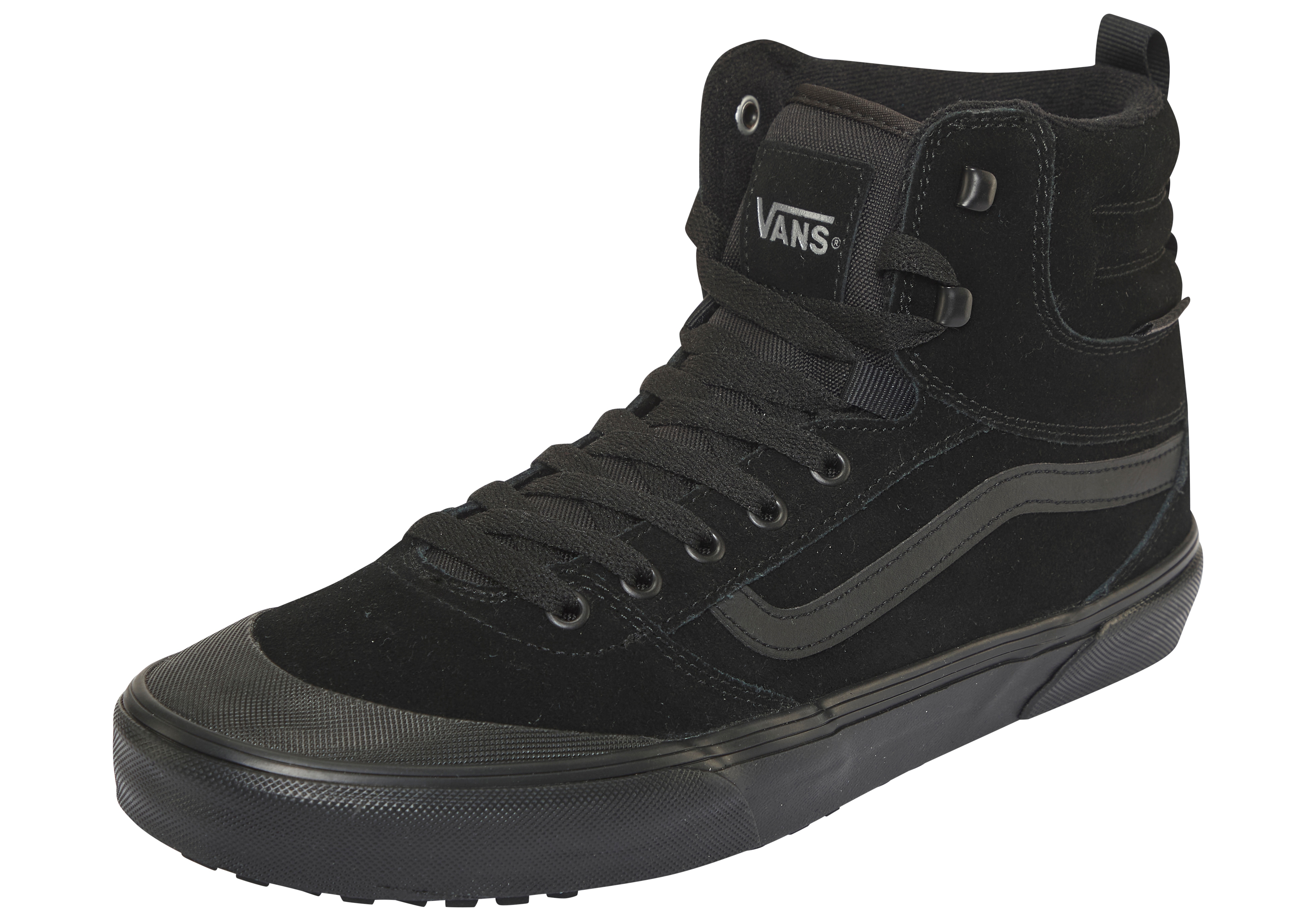 Sneaker VANS "ASHWOOD HI VANSGUARD", Damen, Gr. 46, schwarz, schwarz, Leder, Synthetik, Schuhe Sneaker
