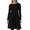 Strickkleid S.OLIVER BLACK LABEL, Damen, Gr. 48, N-Gr, grau (grau, schwarz), Feinstrick, Rippstrick, Obermaterial: 71% Viskose, 29% Polyester, Strukturmuster, unifarben, casual, regular fit, Rundhals, Langarm gerader Abschluss, Kleider, mit...