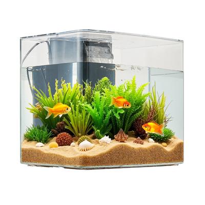 UIMOSO Fish Tank Aquarium, Arch Ultra-Clear GPPS Starter Smart Tank Adjustable 3 Color Lighting
